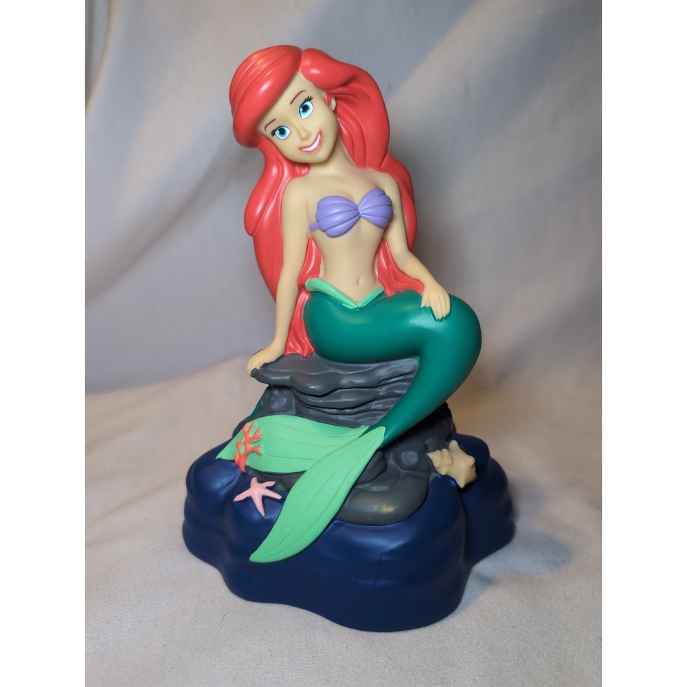 Disney The Little Mermaid Princess Ariel Plastic/ Rubber Coin Piggy Bank 9"